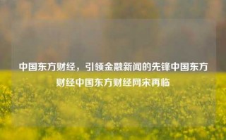 中国东方财经，引领金融新闻的先锋中国东方财经中国东方财经网宋再临