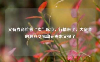 又有券商忙着“卖”席位，行情来了，大资金的独立交易单元需求又强了