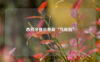 西班牙推出带薪“气候假”