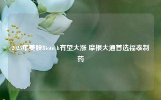 2025年美股Biotech有望大涨 摩根大通首选福泰制药