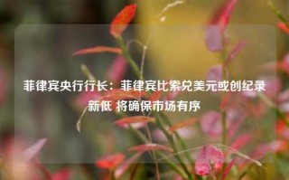 菲律宾央行行长：菲律宾比索兑美元或创纪录新低 将确保市场有序