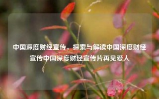 中国深度财经宣传，探索与解读中国深度财经宣传中国深度财经宣传片再见爱人