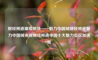 财经频道璀璨明珠——魅力中国城财经频道魅力中国城央视财经频道中国十大魅力街区加速器