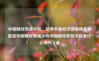 中国财经贸易学院，培养未来经济贸易精英的摇篮中国财经贸易学院中国财经贸易学院是什么学历斗鱼