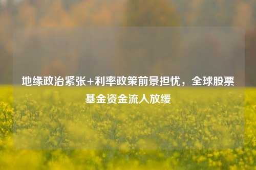 地缘政治紧张+利率政策前景担忧，全球股票基金资金流入放缓