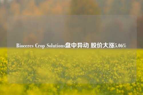 Bioceres Crop Solutions盘中异动 股价大涨5.06%-第1张图片-中国财经