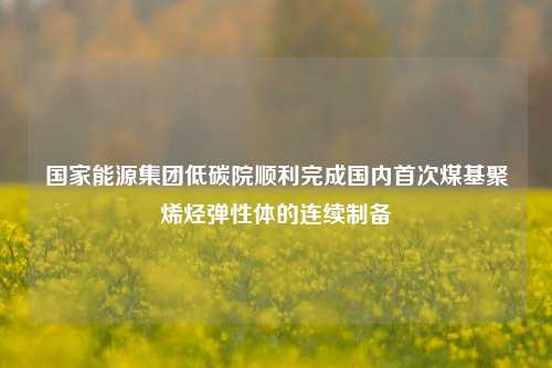 国家能源集团低碳院顺利完成国内首次煤基聚烯烃弹性体的连续制备-第1张图片-中国财经