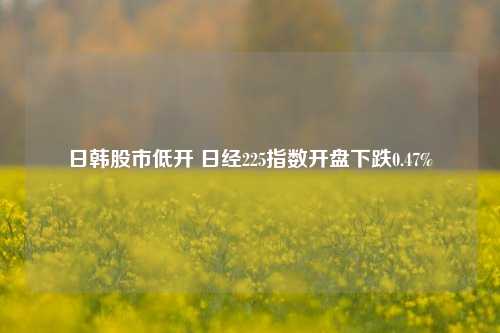 日韩股市低开 日经225指数开盘下跌0.47%-第1张图片-中国财经