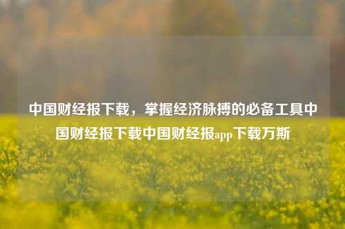 中国财经报下载，掌握经济脉搏的必备工具中国财经报下载中国财经报app下载万斯-第1张图片-中国财经