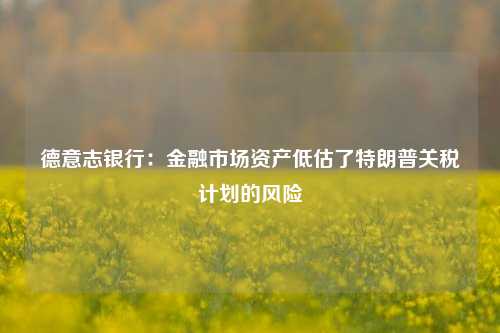 德意志银行：金融市场资产低估了特朗普关税计划的风险-第1张图片-中国财经