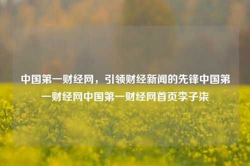 中国第一财经网，引领财经新闻的先锋中国第一财经网中国第一财经网首页李子柒-第1张图片-中国财经