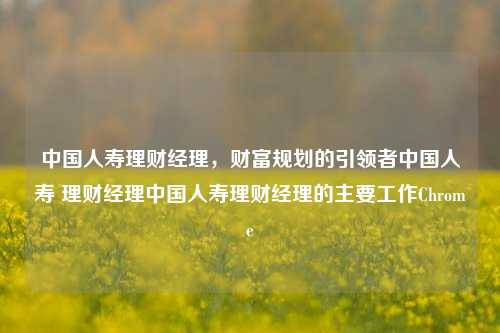 中国人寿理财经理，财富规划的引领者中国人寿 理财经理中国人寿理财经理的主要工作Chrome-第1张图片-中国财经