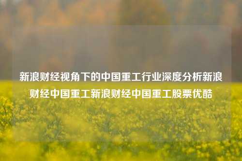 新浪财经视角下的中国重工行业深度分析新浪财经中国重工新浪财经中国重工股票优酷-第1张图片-中国财经