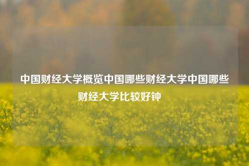 中国财经大学概览中国哪些财经大学中国哪些财经大学比较好钟睒睒-第1张图片-中国财经