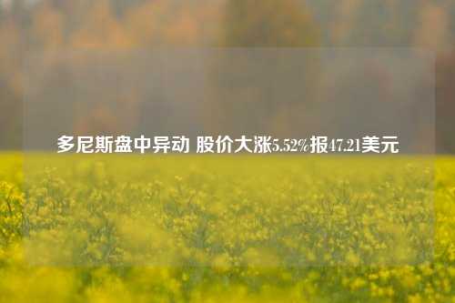 多尼斯盘中异动 股价大涨5.52%报47.21美元-第1张图片-中国财经