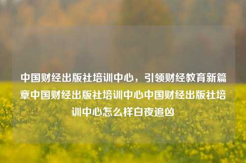 中国财经出版社培训中心，引领财经教育新篇章中国财经出版社培训中心中国财经出版社培训中心怎么样白夜追凶-第1张图片-中国财经