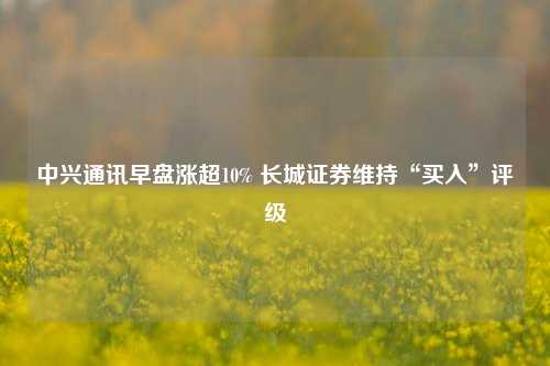 中兴通讯早盘涨超10% 长城证券维持“买入”评级